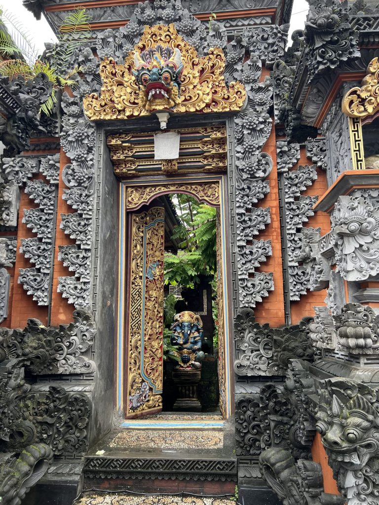 Photo of intricately decorated temple opening in Indonesia.